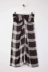 TRENDYOLMiLLA Brown Checkered Waist Detailed LONG Maxi Skirt - Image 5
