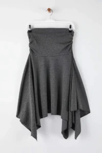 TRENDYOLMİLLA Anthracite Jacquard skater Asymmetric Midi Knitting Skirt - Image 6