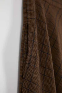 TRENDYOLMİLLA Brown Checkered Life/A-line with flywheel Weaving LONG Maxi Skirt - Image 7
