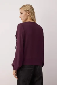TRENDYOLMİLLA Burgundy with flywheel Boho Shirt - Image 4