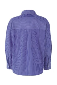 TRENDYOLMİLLA Navy Blue Striped Scarf tied up Shirt - Image 9