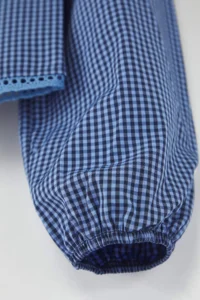 TRENDYOLMİLLA Teen Baby Collar Detailed Checkered Waist Blue Shirt - Image 7