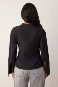 TRENDYOLMİLLA Black Belted Front snaps Adjustable Shirt - Image 9