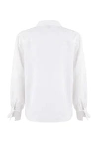 TRENDYOLMİLLA Sustainable White Boho Modal Binding Detailed Oversized Modal Shirt - Image 7