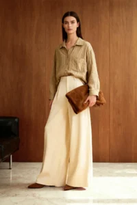 TRENDYOLMİLLA Green Striped Oversized/Wide Pattern textured Shirt