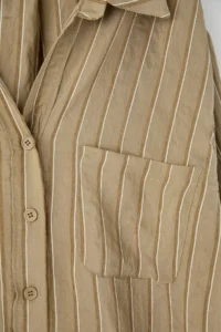TRENDYOLMİLLA Green Striped Oversized/Wide Pattern textured Shirt - Image 7