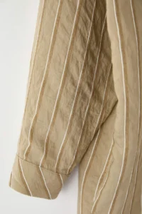 TRENDYOLMİLLA Green Striped Oversized/Wide Pattern textured Shirt - Image 8