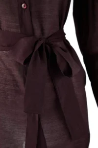 TRENDYOLMİLLA Brown Binding Detailed Lightly Transparent Soft Feeling Boho Shirt - Image 7