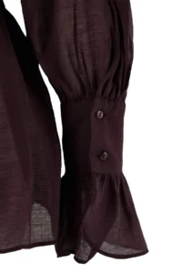 TRENDYOLMİLLA Brown Binding Detailed Lightly Transparent Soft Feeling Boho Shirt - Image 8