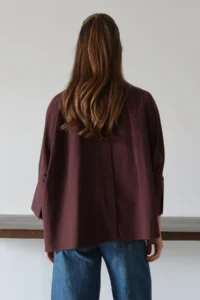 TRENDYOLMİLLA Plum Wide Cuff Oversized Weaving Shirt - Image 8
