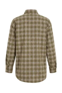 TRENDYOLMİLLA Green Checkered Tie Waist Flannel Shirt - Image 6