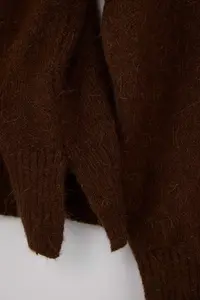 TRENDYOLMİLLA More Sustainable Brown Alpaca Wool Blend Premium/Special Yarn Knitwear Cardigan | - Image 7