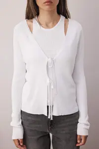 TRENDYOLMİLLA Bonnet Mercerized Look 2 Sets Knitwear Cardigan-Blouse Set - Image 4