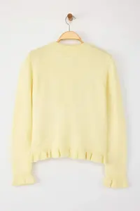 TRENDYOLMİLLA Yellow Button Detailed Soft textured Knitwear Cardigan - Image 6