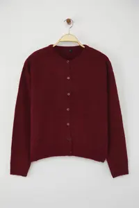 TRENDYOLMİLLA Wardrobe Essentials Red Soft textured Knitwear Cardigan | - Image 5