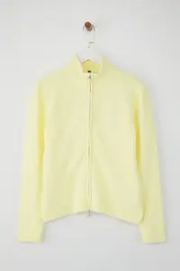 TRENDYOLMİLLA Wardrobe Essentials Yellow Woolly Zippered Dog collar Daisy Elcikli Knitwear Cardigan | - Image 6