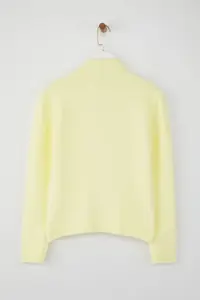 TRENDYOLMİLLA Wardrobe Essentials Yellow Woolly Zippered Dog collar Daisy Elcikli Knitwear Cardigan | - Image 7