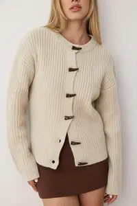 TRENDYOLMİLLA Stone Soft textured Button Detailed Knitwear Cardigan - Image 3