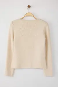 TRENDYOLMİLLA Stone textured Boucle Thread Knitwear Cardigan - Image 6