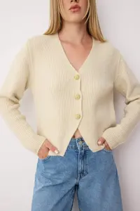 TRENDYOLMİLLA Stone Soft textured Knitwear Cardigan - Image 3