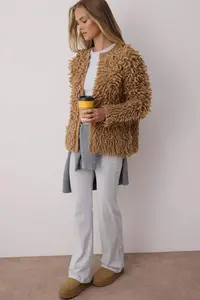 TRENDYOLMİLLA Viral Coat Look Knitwear Cardigan with Mink Tassels - Image 2