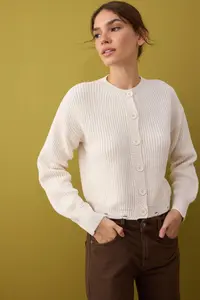 TRENDYOLMİLLA Stone Crew Neck Thessaloniki Knitwear Cardigan - Image 2