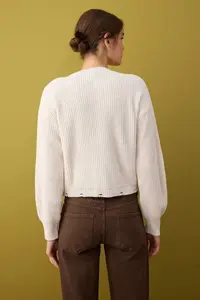 TRENDYOLMİLLA Stone Crew Neck Thessaloniki Knitwear Cardigan - Image 4