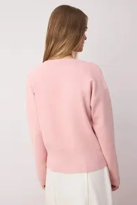 TRENDYOLMİLLA Pink 2 Sets Premium Yarn/Special Yarn Crew Neck Basic Knitwear Cardigan-Blouse Set - Image 5