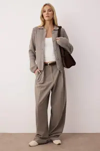 TRENDYOLMİLLA More Sustainable Mink Basic Polo Shirt Collar Knitwear Cardigan - Image 6