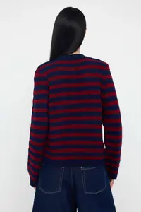 TRENDYOLMİLLA Teen Red Soft textured Wide Pattern Extra Shawl Knitwear Cardigan - Image 6