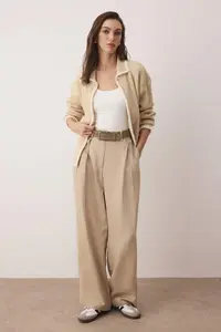 TRENDYOLMİLLA Mink Wide Pattern Color Blocked Knitwear Cardigan - Image 3