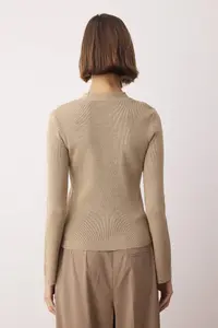 TRENDYOLMİLLA Mink Button Detailed Plain Knitwear Cardigan - Image 4