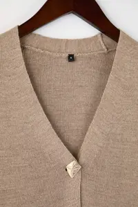 TRENDYOLMİLLA Mink Button Detailed Plain Knitwear Cardigan - Image 6