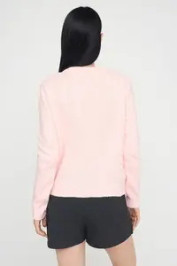 TRENDYOLMİLLA Teen Pink Soft textured Heart buttoned Knitwear Cardigan - Image 4
