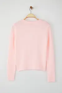 TRENDYOLMİLLA Teen Pink Soft textured Heart buttoned Knitwear Cardigan - Image 6