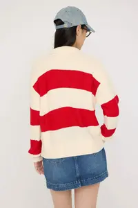 TRENDYOLMİLLA Teen Stone Striped Polo Shirt Collar Knitwear Cardigan - Image 4