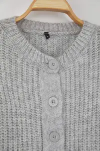 TRENDYOLMİLLA Wardrobe Essentials Gray Soft textured Basic Knitwear Cardigan | - Image 6