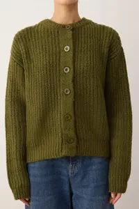 TRENDYOLMİLLA Wardrobe Essentials Khaki Soft textured Basic Knitwear Cardigan | - Image 3