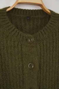 TRENDYOLMİLLA Wardrobe Essentials Khaki Soft textured Basic Knitwear Cardigan | - Image 6