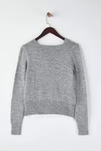 TRENDYOLMİLLA Gray Lace Garnished Detailed Knitwear Cardigan - Image 6