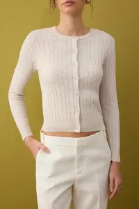 TRENDYOLMİLLA Beige 2 Sets Basic Knitwear Cardigan-Blouse Set - Image 3