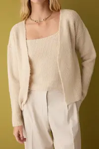 TRENDYOLMİLLA Stone Soft textured 2 Sets Knitwear Blouse-Cardigan Set - Image 3