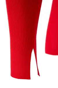 TRENDYOLMİLLA Wardrobe Essentials Red Premium Yarn Polo Shirt Collar Knitwear Cardigan | - Image 6