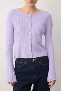 TRENDYOLMİLLA Wardrobe Essentials Lilac Spanish Arm Knitwear Cardigan - Image 7