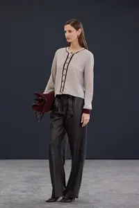 TRENDYOLMİLLA Trendyol Studio Gray Woolly Piping Detailed Knitwear Cardigan - Image 2