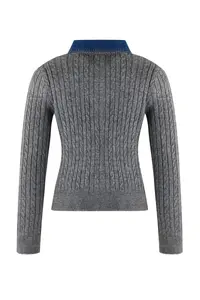 TRENDYOLMİLLA Anthracite denim Garnili Hair Knitting Knitwear Cardigan - Image 6