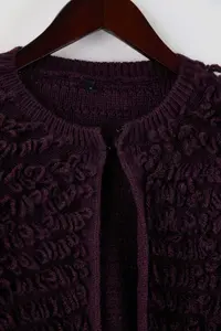 TRENDYOLMİLLA Purple Crew Neck textured Knitwear Cardigan - Image 6