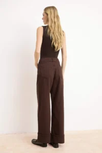 TRENDYOLMİLLA Brown Hem folded High Waist Wide Leg/Wide Leg jeans - Image 4