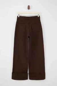 TRENDYOLMİLLA Brown Hem folded High Waist Wide Leg/Wide Leg jeans - Image 6