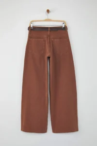 TRENDYOLMİLLA Special Collection Brown Arched Stitching Detailed Low Waist Loose Baggy jeans - Image 6
